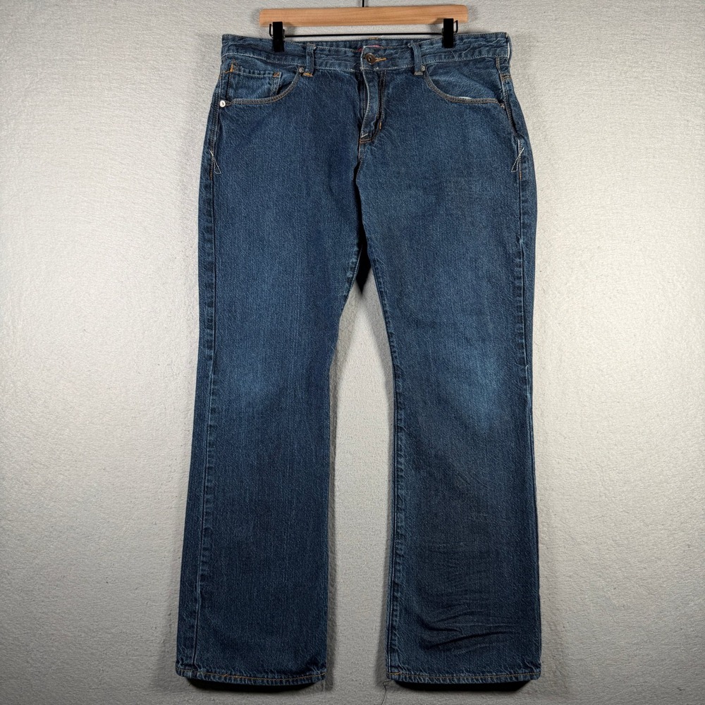 Unionbay Mens Straight Leg Blue Denim Jeans Medium Wash YB33932 36x32